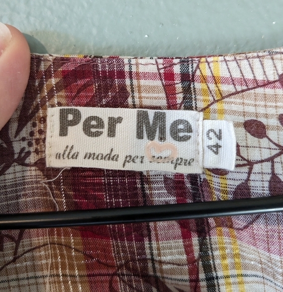 Per Me Anthro Plaid Floral Sequin Silk Blend Mini Dress Size L - Picture 8 of 10